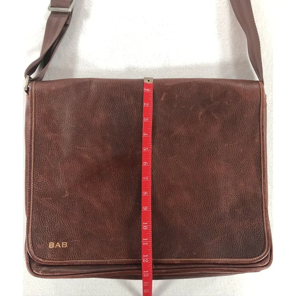 Leather Messenger Bag Executive Classico Shoulder Strap Brown Multi‎ Pocket